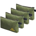 4 Pack Upgrade Zipper Canvas Tool Pouch, 20 oz Heavy Duty Tool Bag, Water Resistant Utility tools Organizer, 12.75 X 8 X 2.25 inch Spacious Storage Pouches with Dependable Brass Zippers by KERNOWO