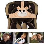 Baby Car Seat Head Support, Toddler Seat Sleeping Fixed Belt, Car Seat Neck Relief Head Strap for Toddler Child Children Kids Infant(BrownBrown)