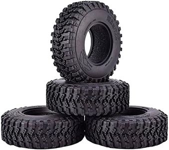 WONFAST 4PCS RC Crawler 105mm Rubber Tires 1.9 inch Wheels Tyres Set for 1:10 RC Rock Crawler Car for Axial SCX10 D90 RC4WD TF2 TF2 Tamiya Redcat Traxxas TRX-4 Parts