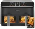 COSORI Air Fryer with Dual Baskets, 9Qt 10-in-1 Functions,130 Recipes for Easy Cooking, Fresh Balanced Meals for Family and Children, Sync Cook & Finish to Bake, Roast, Reheat & Broil, Dishwasher Safe