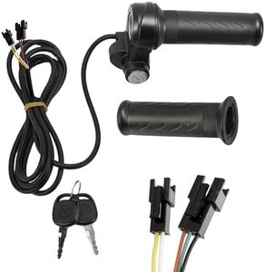 Replacement for Ridstar Q20 Full Twist Ebike Throttle, True Plug and Play 12V-72V Wide Voltage with Key Lock, Fits E-Bike and E-Scooter