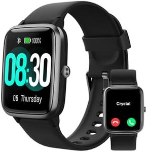 GRV Smart Watch for iOS and Android Phones (Answer/Make Calls), Watches for Men Women IP68 Waterproof Smartwatch Fitness Tracker Watch with Heart Rate/Sleep Monitor Steps Calories Counter (Black)