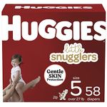 Diapers Size 5 - Huggies Little Snugglers Disposable Baby Diapers, 58ct, Giga Pack