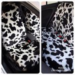 Universal Full Set of Furry COW Airbag Seat Covers for Car Vans 4x4 MPVs SUVs