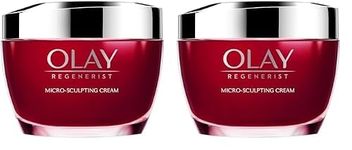 Olay Regenerist Micosculpting Day Cream | Hydrated, Plump, Bouncy Skin | With Hyaluronic Acid, Niacinamide and Peptides | Normal, Oily, Dry, Combination Skin | 50g (Pack of 2)