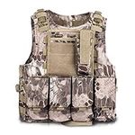 Toyfun Kids Tactical Vest Kit Woodland Camo Combat Assault Waistcoat Army/Military/Police Style, Adjustable and Multi-colors