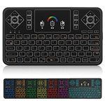 Dupad Story [Updated] 2.4GHz Colorful Backlit Mini Wireless Remote Keyboard and Mouse with Touchpad Q9 by Story, USB Rechargeable for Google Android tv Box,HTPC,IPTV,PC,Raspberry pi