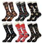 The Music Sock Bundle - Sock Bro 6 Pack - Acoustic Guitar, Electric Guitar, Trumpet, Music Note, Speakers