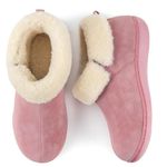 RockDove Women's Sierra Faux Leather Bootie Slipper, Size 6 US Women, Pink