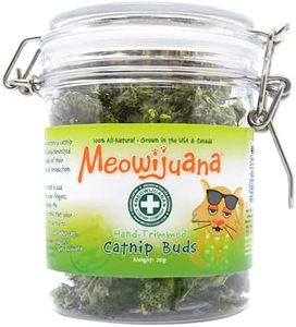 Meowijuana | Dried Premium Catnip Buds | Organic | High Potency Cat Treats | Perfect for Cat Toys | Grown In the USA | Feline and Cat Lover Approved