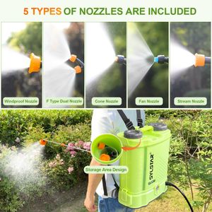 SYLSTAR 12L Battery Knapsack Sprayer – 80PSI, 5 Nozzles, Telescopic Wand, Makita 18V Compatible