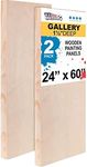 U.S. Art Supply 24" x 60" Birch Wood Paint Pouring Panel Boards, Gallery 1-1/2" Deep Cradle (Pack of 2) - Artist Depth Wooden Wall Canvases - Painting Mixed-Media Craft, Acrylic, Oil, Encaustic