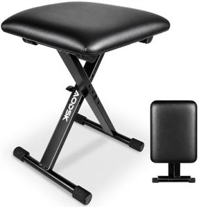 AODSK Keyboard Bench X-Style Cushion Padded,Piano Bench Adjustable Collapsible Stool Chair Seat,Flame Retardant Cotton,Non-Skid Design