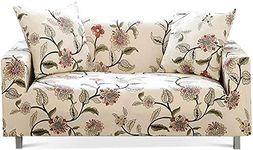 Lamberia Printed Sofa Cover Stretch Couch Cover Sofa Slipcovers for 3 Cushion Couch with Two Pillow Cases (3 Seater, New Blooming Flower)