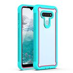 TJS Mobile Tough Phone Case Compatible for LG Stylo 6, Dual Layer Heavy Duty Shockproof Rugged Hybrid Armor Hard Phone Drop Protector Back Cover (Blue/Pink)