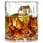 Vilon Italian premium Fashioned Whiskey Glass - Heavy Base Rocks Barware Glasses for Scotch, Mixed Drinks, Wine, Bourbon, Juice, Water and Cocktail Drinks 300 Ml Set of 6