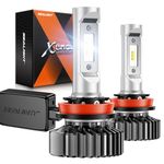SEALIGHT H11/H8/H9 LED Headlight Bulbs, 40000LM 800% Super Brighter LED Lights, 6000K Xenon White Low Beam, Non-polarity, 50,000+ Hour Lifespan, Plug and Play, Halogen Replacement, Pack of 2