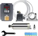 RATTMMOTOR 2.2KW Water Cooled Spindle Kits 110V Spindle Motor 80mm 24000RPM+2.2KW VFD 110V Inverter 3HP Variable Frequency Drive+Spindle Mount+80W Water Pump+ER20 Collet for CNC Router Milling Machine