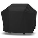 SunPatio BBQ Cover 60 Inch, Heavy-Duty Waterproof Gas Grill Cover, UV and Fade Resistant Barbecue Cover, All Weather Protection for Napoleon Weber Charbroil Nexgrill Kenmore Grills and More, Black