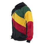 JL Sport Jamaican Reggae 3 Coloured Striped Hooded Capoeira Zip-up Jacket Tracksuit S