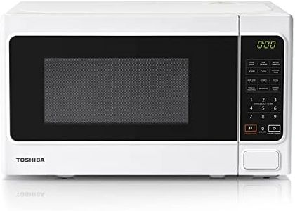 TOSHIBA 20 Liter 800W Digital Solo Small Microwave With 11 Power Levels, One-touch Express Cook with 6 Preset Recipe, Defrost, Digital Display, Perfect for 9'' pizza, Easy Clean, White- MM-EM20P(WH)