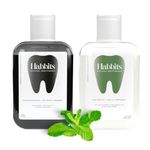 Habbits Mouthwash Duo Teeth-Whitening Charcoal & Spearmint Vanilla & Peppermint Natural Mouthwash Vitamin C & E No Artificial Flavors & Colors Alcohol-Free Mouth Wash Pack of 2 250ml each