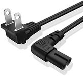 TNP 2 Prong Power Cord NEMA 1-15P to IEC320 C7 Right Angle Power Cable Replacement for PS5 & PS4, Power Cord for Xbox Series S/X, Xbox One S/X, Printers, LG, Samsung, TCL, Apple TV, 15ft, Black