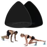 2 x Dual Sided Gliding Discs Exercise Sliders Core Sliders Fitness Ultimate Trainer Gym Home Abdominal & Total Full Body Workout Equipment on All Surfaces Slide & Glide Exercises (Black, Triangle)