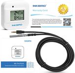 InkbirdBluetooth Thermometer & Hygrometer Smart Sensor IBS-TH2 Plus with Alerts, Calibration, Interval Setting, Graph and Data Export, Temperature Humidity Data Logger with External Probe for Food, Reptiles, Greenhouse, Instrument，Brewing Meat, Plant, home Storage