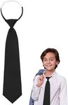 Luckyvestir Boys Ties, Boys Black/Red Tie, Clip on Tie for Boys Girls, Pre-tie Kids Ties for Boys 8-16 (Black 13")