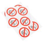 STOBOK Do Not Touch Sticker 10pcs Do Not Use Hand Warning Sign Small Round Safety Labels Waterproof Vinyl Decals 25mm