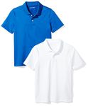 Amazon Essentials Boys Active Performance Polo Shirts, Royal Blue/White, X-Small