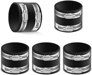 5 Pcs Dust Control Flex Cuffs Coupler with Integrated Stainless Steel Hose Clamps 2-1/2 Inch Rubber Vacuum Hose Connector for Plastic and Copper Plumbing Connections Ports Fittings