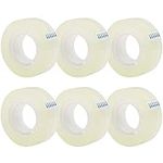 6 Rolls Transparent Tape Refills, Clear Tape, All-Purpose Transparent Glossy Tape for Office, Home, School