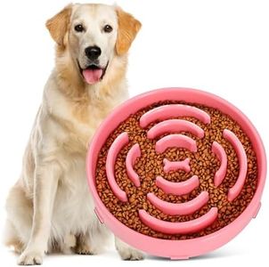 Slow Feeder Dog Bowls for Large Dogs Anti-Chocking Slower Feeder Dog Puzzle Bowl Pet Slow Eating Interactive Bloat Stop Dog Food Bowl JASGOOD,Pink,Large