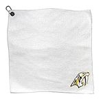 Team Golf NHL Microfiber Towel - 15" X 15" (White) with Carabiner Clip, Premium Microfiber with Deep Waffle Pockets- Superior Water Absorption and Quick Dry Golf Cleaning Towel