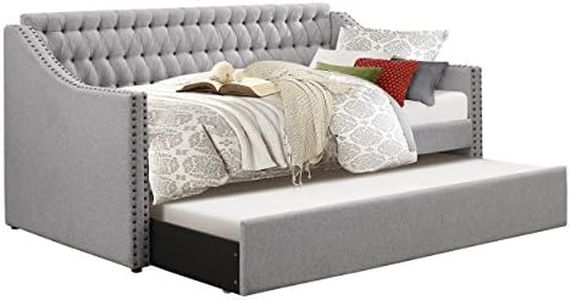 Homelegance Tulney Fabric Upholstered Daybed with Trundle, Twin, Gray