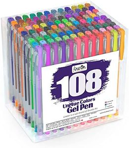 Lineon Gel Pens 108 Colours Gel Pen Set for Adult Colouring Books Art Markers