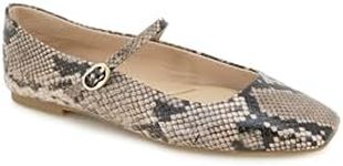 Kenneth Cole New York Women's Jasper Mary Jane Flat, Taupe Snake, 11