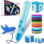 Sunfuny 3D Pen, Wireless 3D Printing Pen for Kids with 140ft 15 Color PCL Filament Refill, USB Rechargeable 3D Printer Pen, Stylo 3D Crayon Drawing Kit Gift Art Toy for Boys Girls, Safe Low Temp, Blue