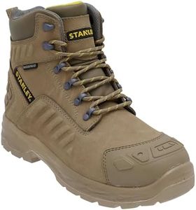 Stanley Vortex - Botas de trabajo impermeables para hombre, de piel nobuk, puntera de seguridad de acero, resistentes a la penetración, piedra, 42 1/3 EU