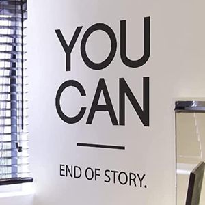 My Vinyl Story You CAN End of Story Wall Decal Inspirational Wall Decal Motivational Office Decor Quote Inspired Motivated Positive Wall Art Vinyl Gym Sticker School Classroom Decor