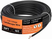 UBOORY 16/2 Low Voltage Landscape Wire, 16 Gauge Wire 2 Conductor 50 Feet, Low Voltage Wire, Outdoor Direct Burial Electrical Wire, Copper Wire