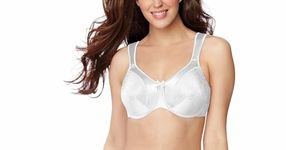 Bali Women's Satin Tracings Minimizer Underwire Bra, White, 38DD