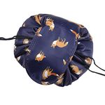 Drawstring Makeup Bag,ONEGenug Cosmetic Bag,One-Step Toiletry Organizer, Cosmetic Pouch for Lazy Ladies Darkblue