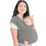 KeaBabies Baby Wrap Carrier - All in 1 Original Breathable Baby Sling, Lightweight,Hands Free Baby Carrier Sling, Baby Carrier Wrap, Baby Carriers for Newborn, Infant, Baby Wraps Carrier, Baby Slings (Graphite)