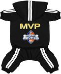 Dog Hoodies Dog Clothes Apparel 4 Legs Jumpsuit Football MVP Fleece Sweater Winter Sweat Shirt Warm Cotton Hoodie for Small Dog Medium Large Dog Cat Black L