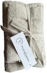 The Plum Blossom Company Towel Sets 100% Organic Cotton GOTS Certified Quick Dry 4 Pack, Sand Beige 2 Hand Towels and 2 Wash Towels
