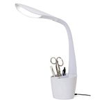 Purelite Professional Hobby Table Desk LED Lamp, Accessory Storage Pot - White