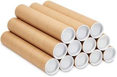 Stockroom Plus 12-Pack Mailing Tubes with Caps, 2x12-Inch Kraft Paper Poster Tube for Shipping, Packing, Bulk Round Packaging, Cardboard Mailers, Art Prints, Maps, Blueprint (Brown)